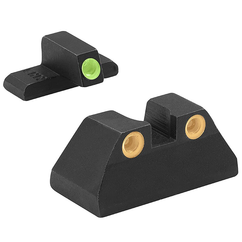 Meprolight Tru-Dot H&K 9mm/.40SW/.45ACP USP C Fixed Orange Rear/Green Front Tritium Illum Pistol Sight Set (Excludes Expert and Tactical Models) 0115173301