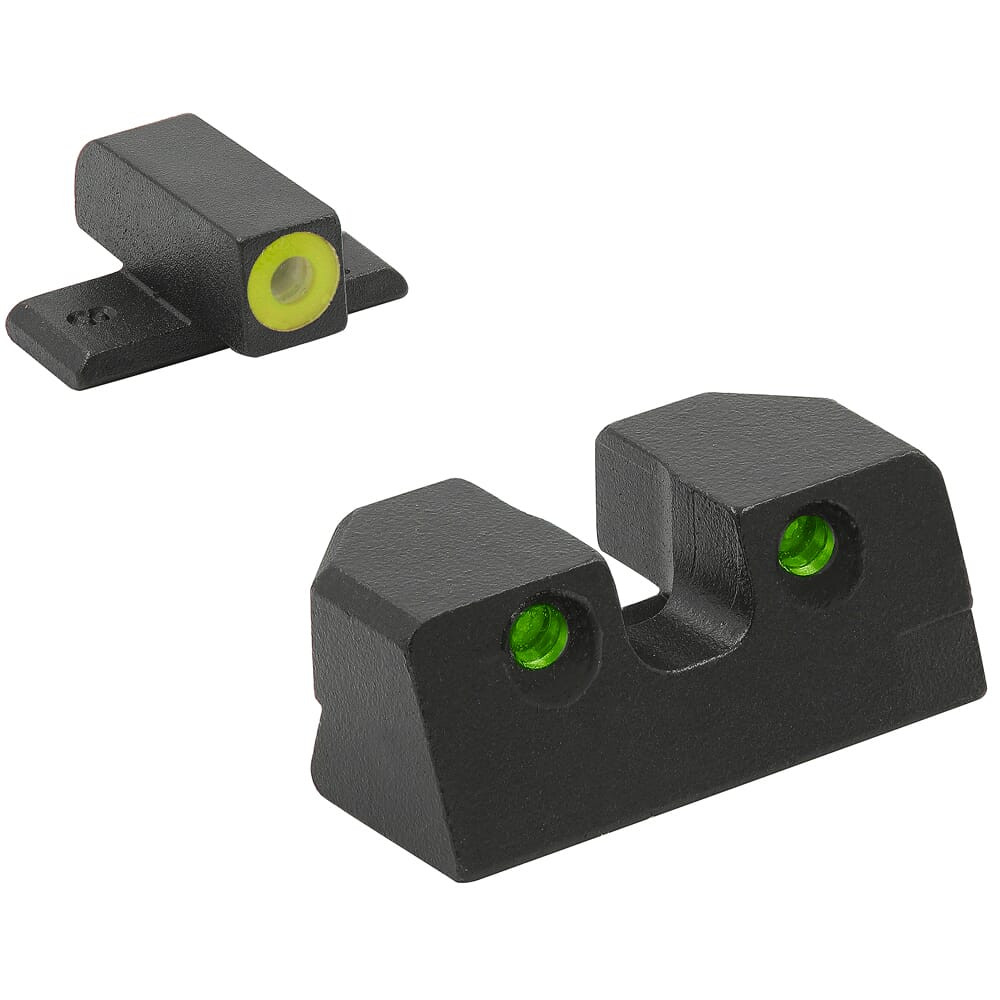 Meprolight Hyper-Bright Sig Sauer 9mm/.357SIG P-Frame Fixed Yellow Ring/Green Dot Tritium Illum Pistol Sight Set 0401103121