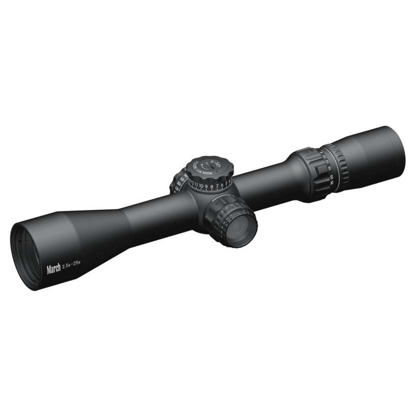 March Compact Tactical 2.5-25x42mm SFP MTR-3 Reticle 1/4MOA 6Level Illum Riflescope D25V42TI-MTR-3