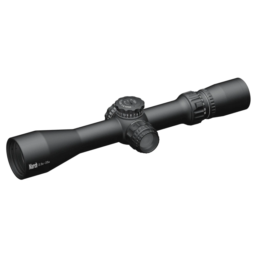 March Compact Tactical 2.5-25x42mm SFP MTR-5 Reticle 1/4MOA 6Level Illum Riflescope D25V42TI-MTR-5