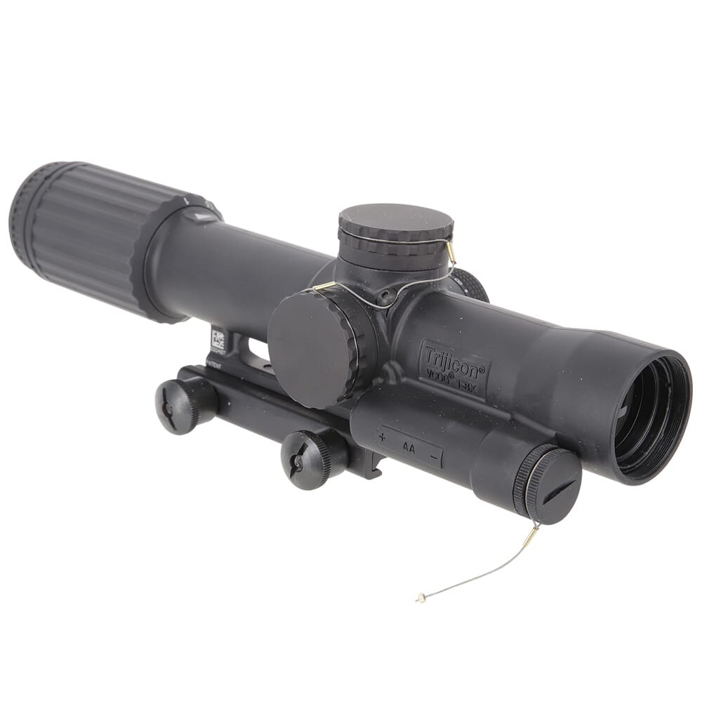 Trijicon USED VCOG 1-8x28 Red MRAD Crosshair Dot Reticle Scope w/ Thumbscrew Mount VC18-C-2400003 Like New - Broken Battery Cap Lanyard UA2269