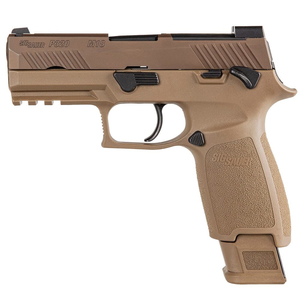 Sig Sauer P320 M18 Carry 9mm Optics Ready Coyote MS Pistol w/ (3) 10Rd Mags 320CA-9-M18-MS-10