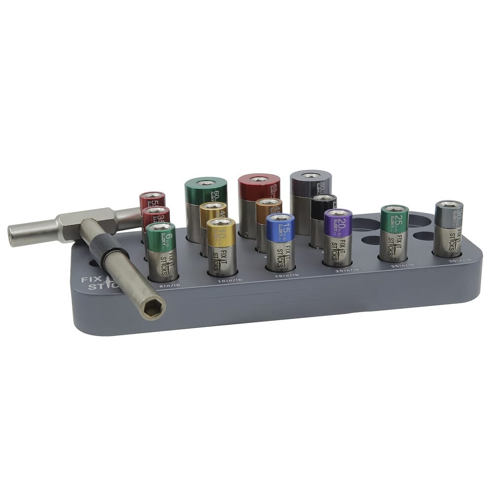 FIS USED Bench Top Kit w/Aluminum Base, 14 Torque Limiters, & T-Handle FISBENK Like New, Scratch on Base Bottom UA2900