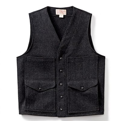 Filson Mackinaw Wool Cruiser Vest Charcoal XL 10549