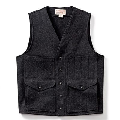 Filson Cruiser Vest - Mackinaw Wool Charcoal XS FCO-012729 FIL-10549-Charcoal-XS