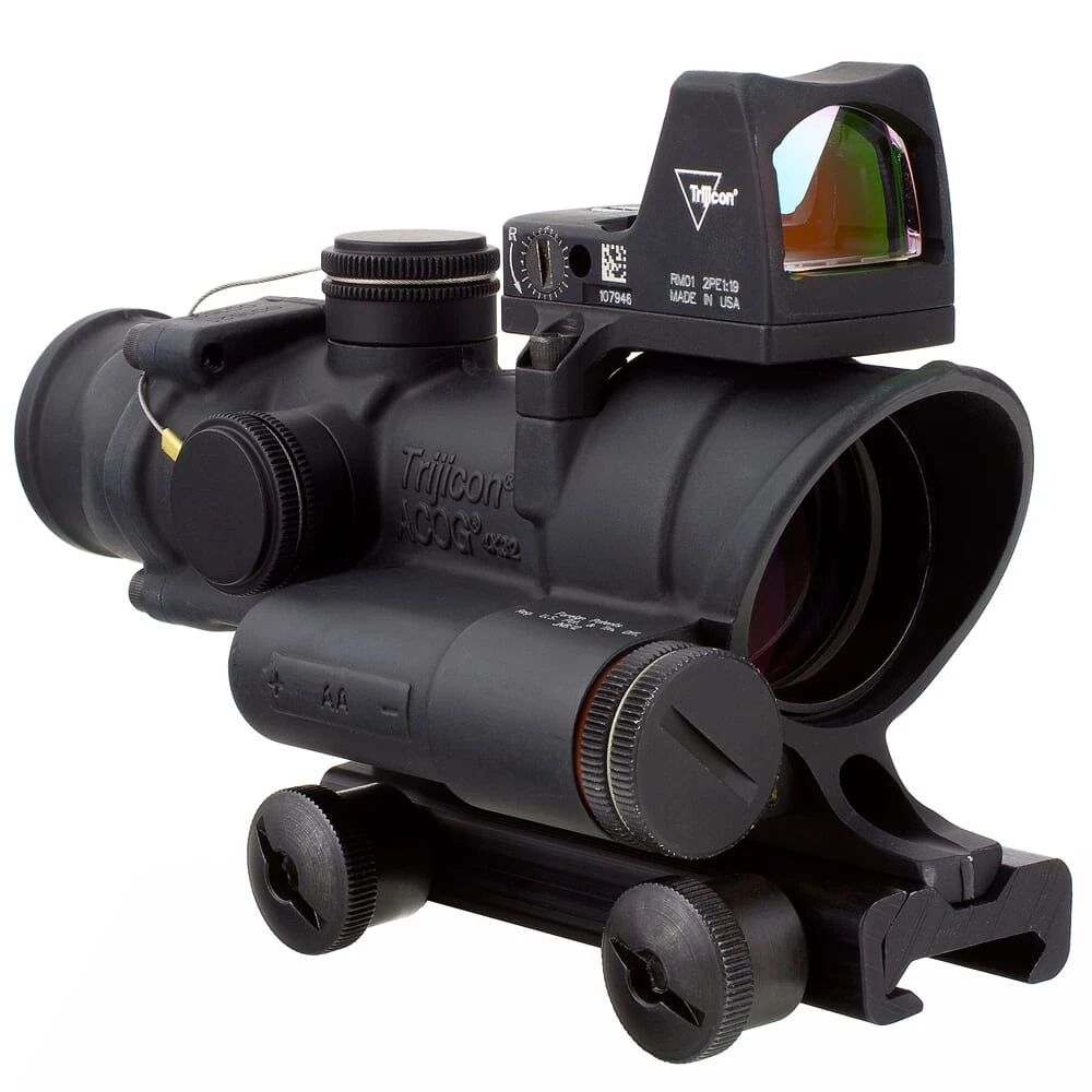 Trijicon USED 4x32 ACOG LED Red Crosshair .223 Reticle w/Colt Knob Mount - LED 3.25 MOA Red Dot RMR Type 2 TA02-C-100558 Open Box Demo UA4016