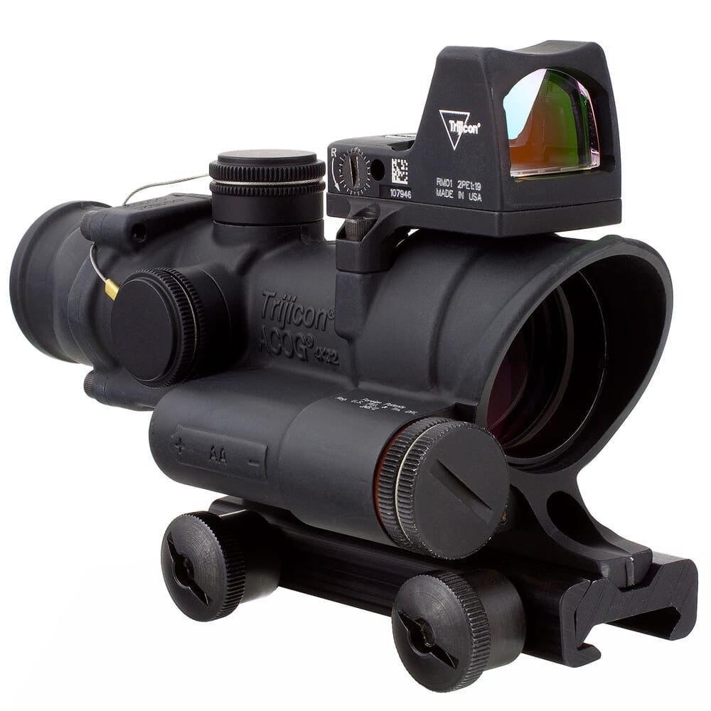 Trijicon USED 4x32 ACOG LED Red Crosshair .223 Reticle w/Colt Knob Mount - LED 3.25 MOA Red Dot RMR Type 2 TA02-C-100558 Open Box Demo UA4016