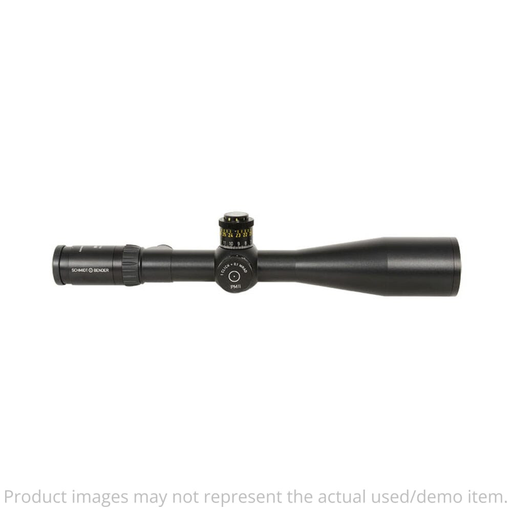Schmidt Bender USED PM II 5-25x56 L/P DT Gen 2XR FFP MRAD CW 677-911-772-A8-A2 -  w/ Box, BC Caps, PTL Ring Marks Through Finish UA4175