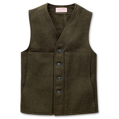 Filson Xlong Mackinaw Vest ForestGrn XL-LONG FCO-012351 FIL-10056-ForestGrn-XL-LONG