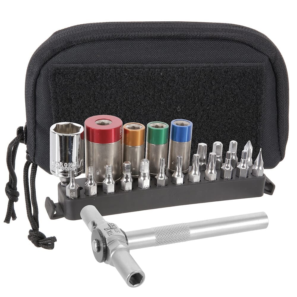FIS 65, 45, 25, & 15in lbs Torque Limiter Kits w/Ratcheting T-Way, 16 Bits, 1/2 Socket, Bit Adapter, & Deluxe Case