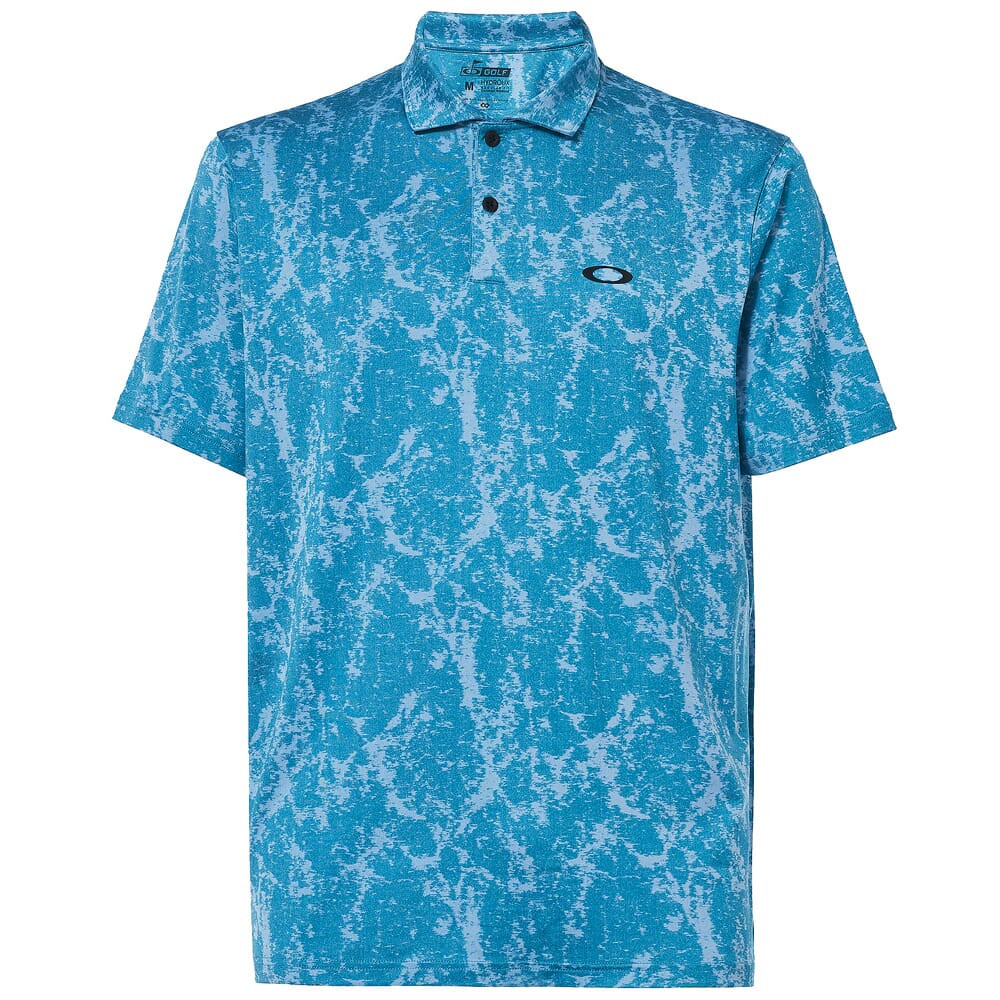 Oakley Marble Jacquard Aurora Blue Polo Shirt Large FOA404363-67M-L