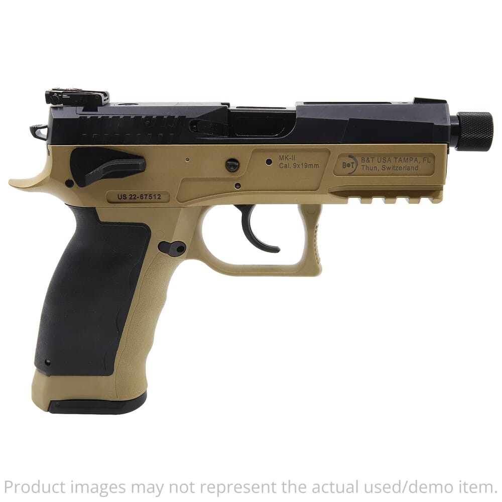 B&T USED MK II 9mm 4.3" MS FDE Pistol w/(1) 17rd Mag BT-510001-CT - Store Display, As New Condition UA4636