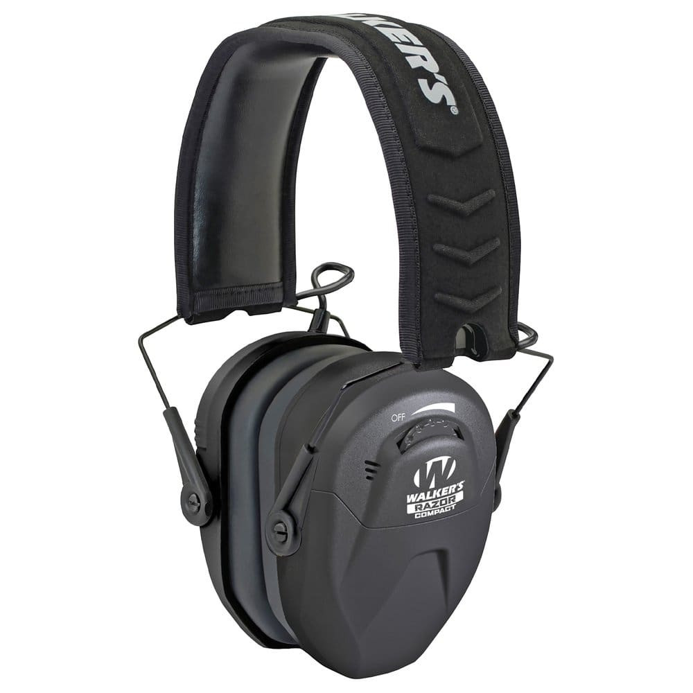 Walker's Razor Compact Electronic Youth & Women's Black Ear Muffs GWP-CRSEM