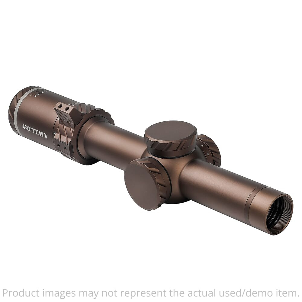 Riton Optics USED 3X Tactix FDE 1-8x24mm SFP MOA Riflescope 3T18ASIFDE23 - Like New - Broken Flip Cap UA6070