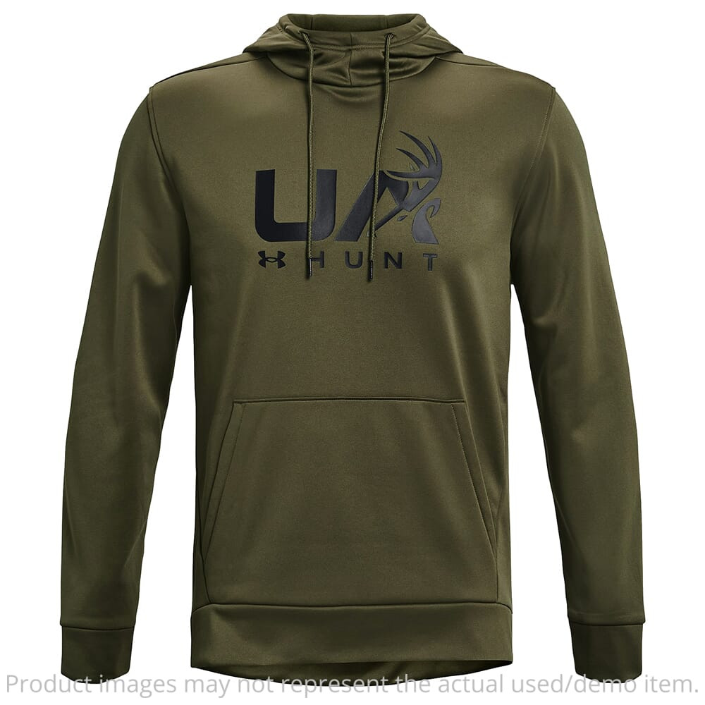 Under Armour USED Armour Fleece Hunt Icon Hoodie Marine OD Green/Black LG 1375114-390005 - No Sale Tags - Excellent Condition UA6157