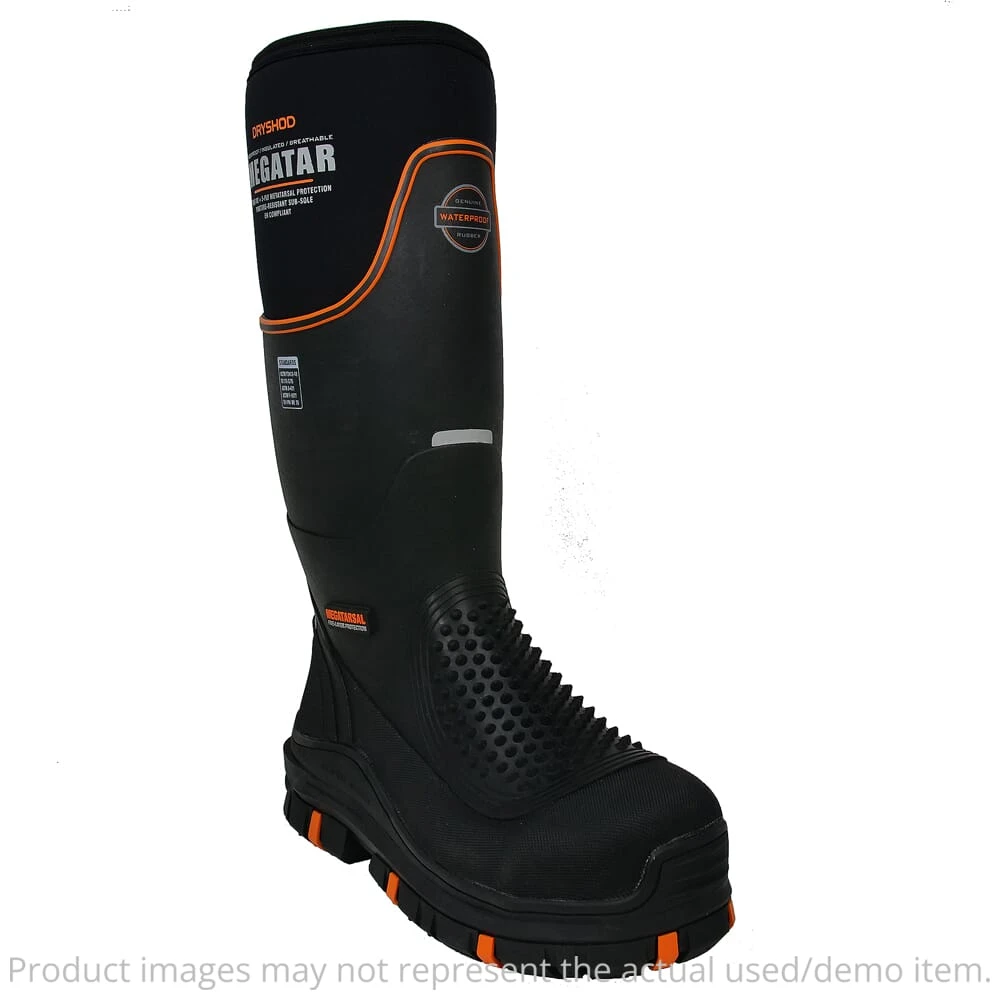 Dryshod USED Megatar Black/Orange Size 10 Boots MEG-MH-BK-M10 - Like New - Damaged Box UA6409