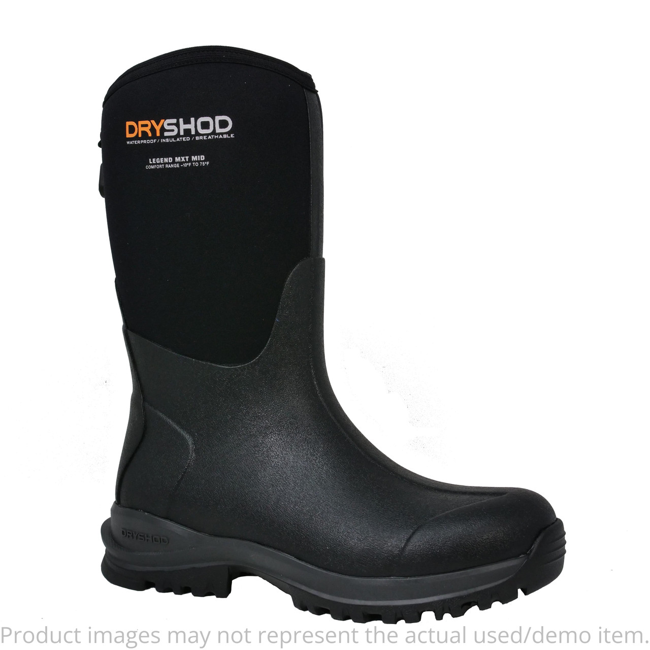 Dryshod DEMO Legend MXT Mid Black/Grey Size 8 Boots LGX-WM-BK-W08 - Like New - Damaged Box UA6507