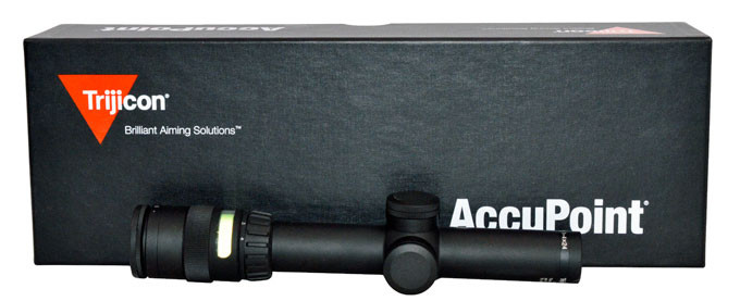 Trijicon TR24G AccuPoint 1-4x24 Green Triangle, In good condition with very light ring marks, Comes with Lens cover-UB507