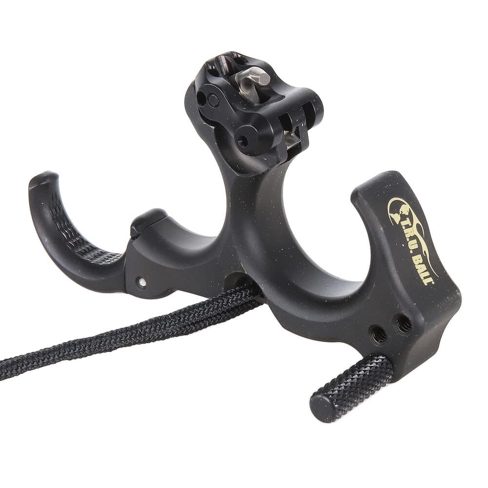 T.R.U. Ball Archery Honey Badger Claw Flex 3 or 4 Finger (Ergo Adj Finger Pieces) Black Tungsten Brass Large Release THBF-BT-L