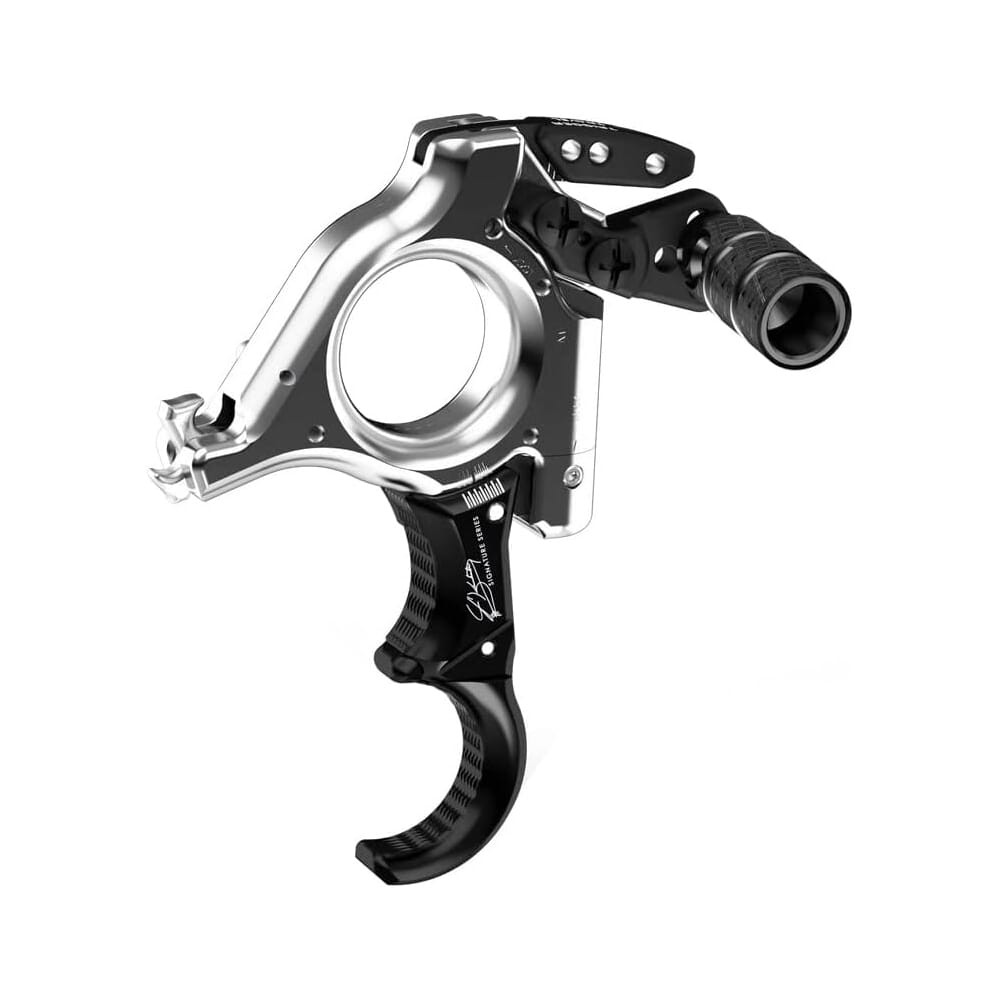 T.R.U. Ball Archery Abyss X-Tension Flex Relax Trigger 3 or 4 Finger (Ergo Adj Finger Pieces) Quick Silver Brass Large Release TRAF-QS-L