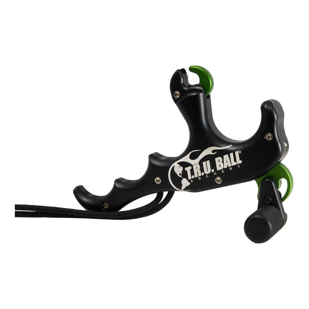 T.R.U. Ball Archery Bone Collector T-Rex 4 Finger Thumb Release w/Lanyard Black Release TTR4-BK