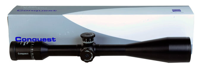 Zeiss Conquest 6.5-20x50 AO Rapid Z Varmint Reticle Target Turrets. In good condition with very light ring marks. Comes with lens cover and instructions.-UB664