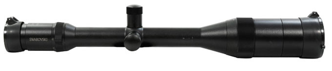 Swarovski Habicht 6-24x50 Plex Reticle.  Used, with moderate ring marks, glass is very good. Comes with sunshade, and Butler Creek flip caps. UB951