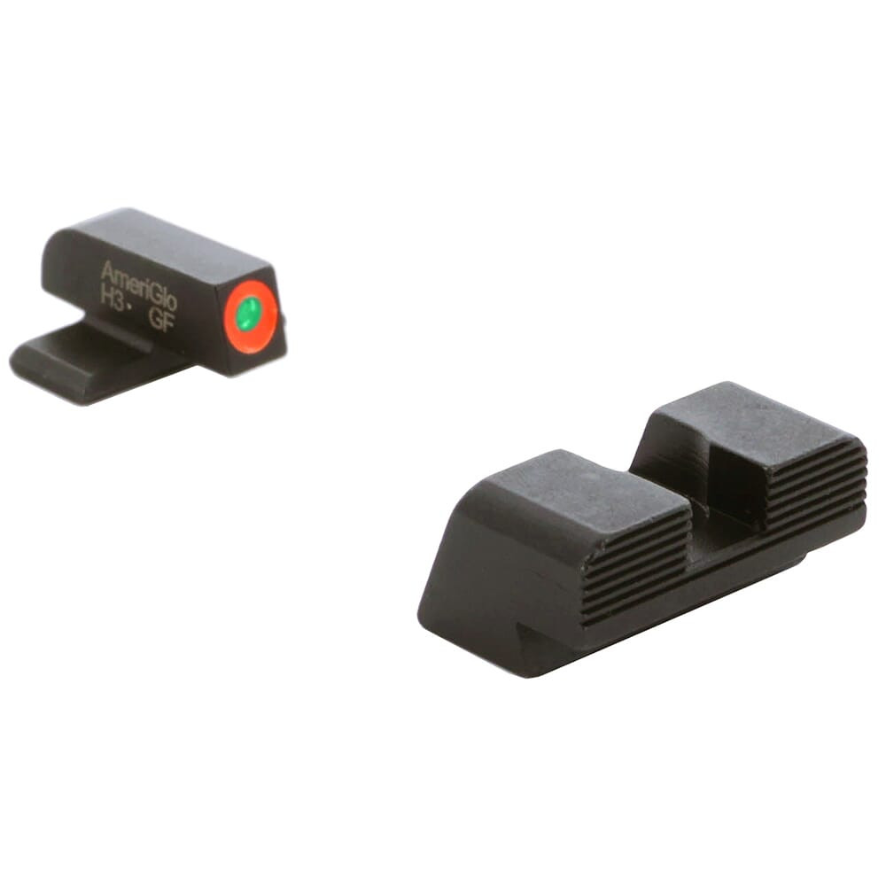 Ameriglo Protector Green Tritium w/Orange Outline Front, Black Serrated Rear Sight Set for Springfield XD XD-433