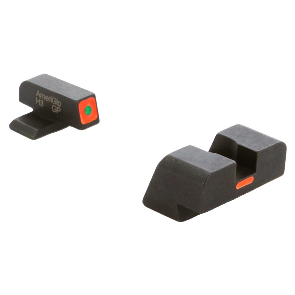 Ameriglo CAP Green Tritium Orange Sq Outline Front, Orange Line Non-Trit Rear Sight Set for XD Models XD-618