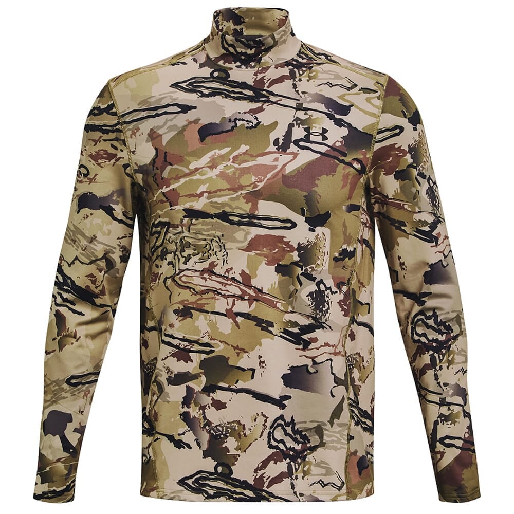 Under Armour Camo ColdGear Infrared Mock Neck Long Sleeve Tee UA Barren Camo/Black 1372605-989