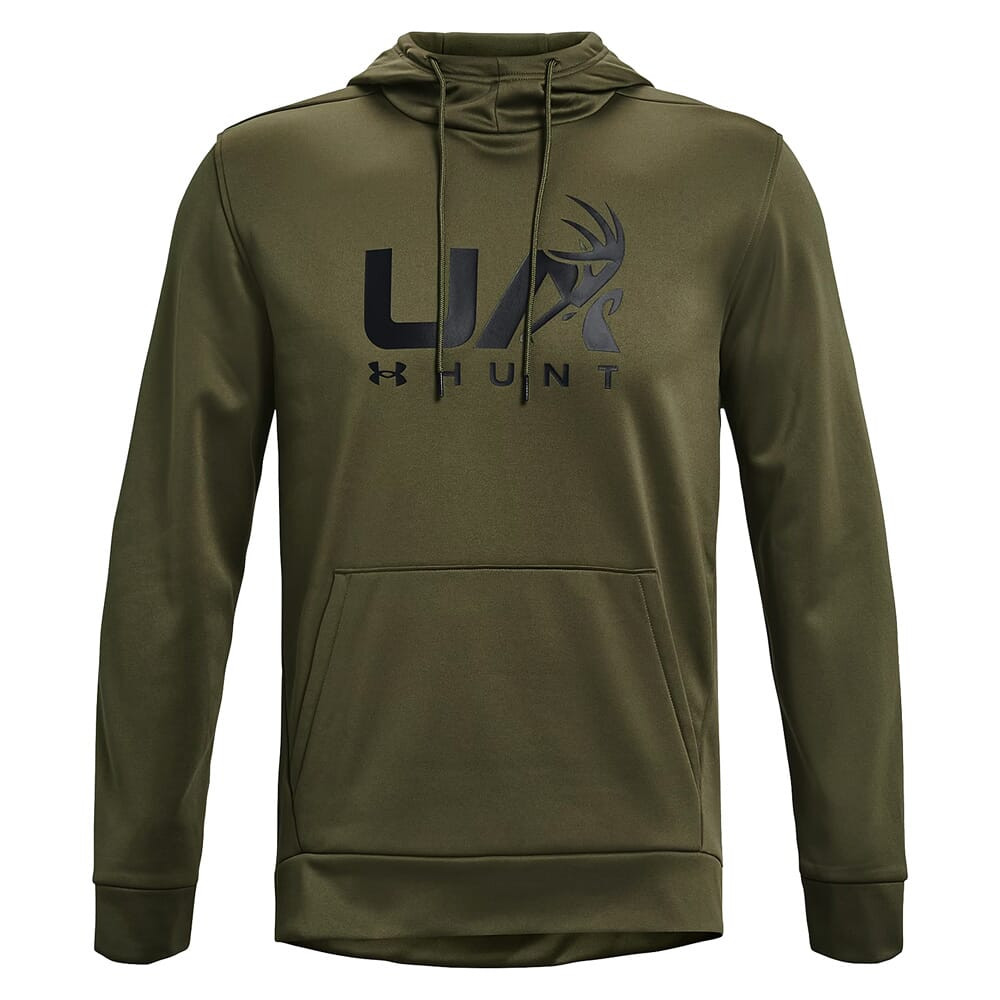 Under Armour Rival Fleece Antler Hoodie Marine OD Green/Black 1380258-390
