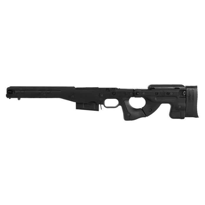 AICS Accuracy International Chassis System Long Action 2.0 Folding Stock Black 300 Win Mag Left Hand MPN 6362  Very small scuff on for-end. UA982