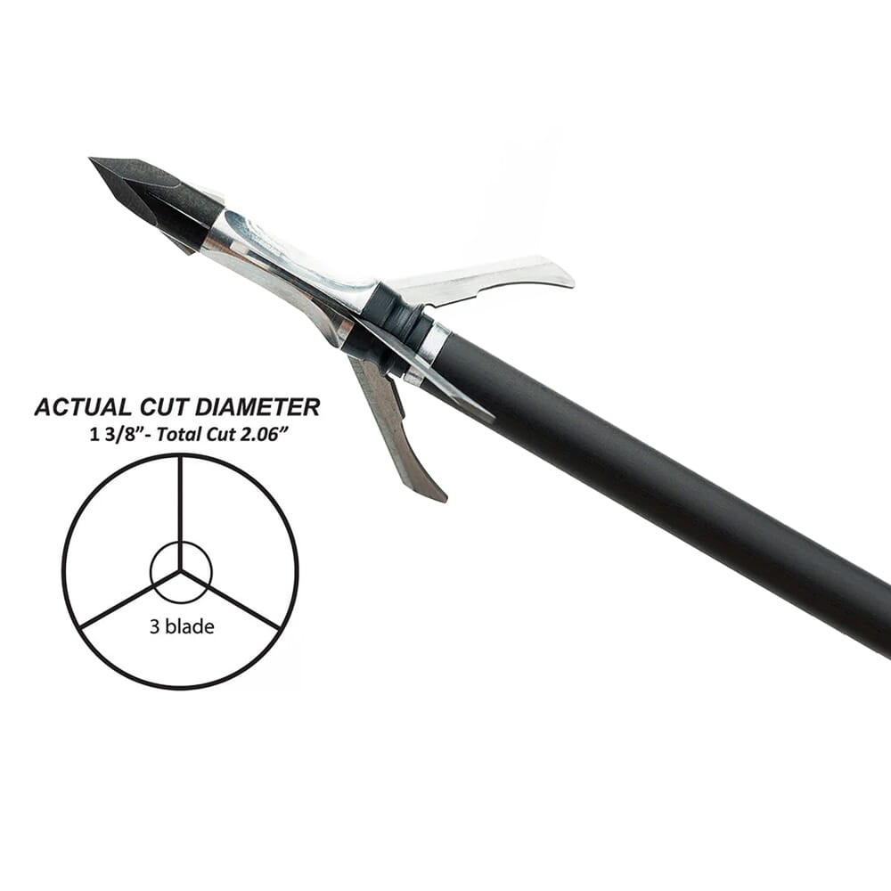 Grim Reaper Razortip 100gr 1-3/8" 3-Blade Mechanical Broadheads 3pk 1903