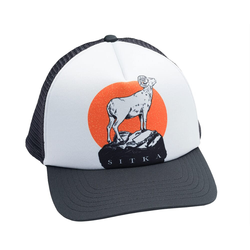 Sitka Gear Lyle Hebel Black Standing Ram Foam Trucker Hat 20127-BK-OSFA