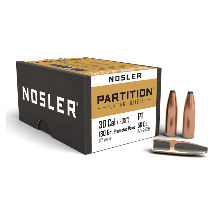 Nosler Partition P - 30 180g PP (50ct) Bullets 25396