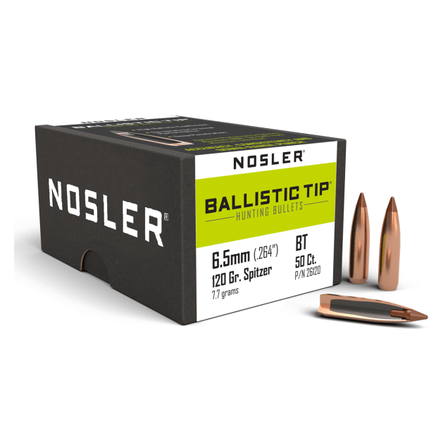 Nosler Ballistic Tip Hunting BT - 6.5mm 120g SP (50ct) Bullets 26120