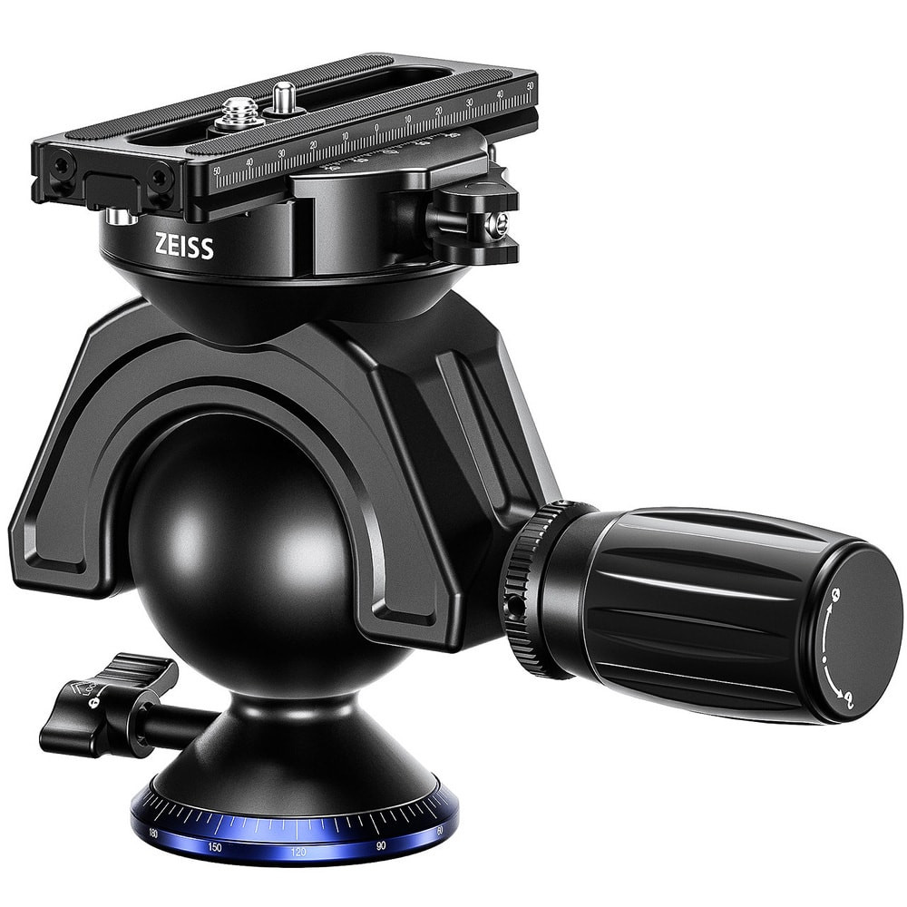 Zeiss V-60 Versatile 60mm 115 Degrees of Compound Angle Adjustments w/Multiple Controls Ballhead for Pro Series Tripods 2708-888