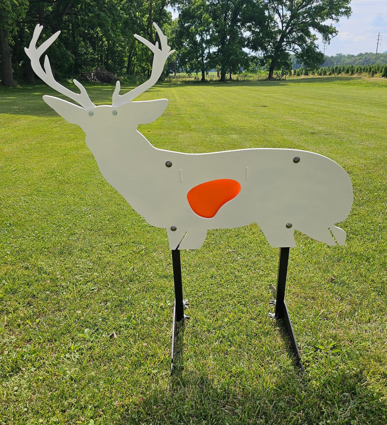 Precision Targets 3/8" Life-Size Whitetail Buck w/Reactive Vitals & Stand 3-8-LSWBRVS
