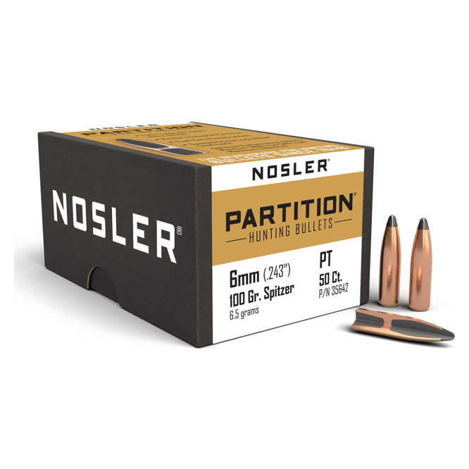 Nosler Partition P - 6mm 100g SP (50ct) Bullets 35642