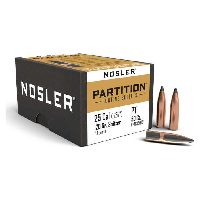 Nosler Partition P - 25 120g SP (50ct) Bullets 35643