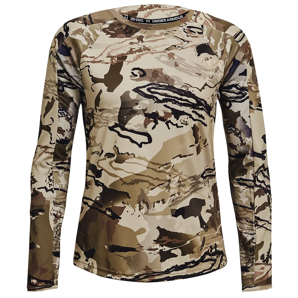Under Armour Women's Iso-Chill Brushline LS Shirt UA Barren Camo/Black 1365593-999, XL
