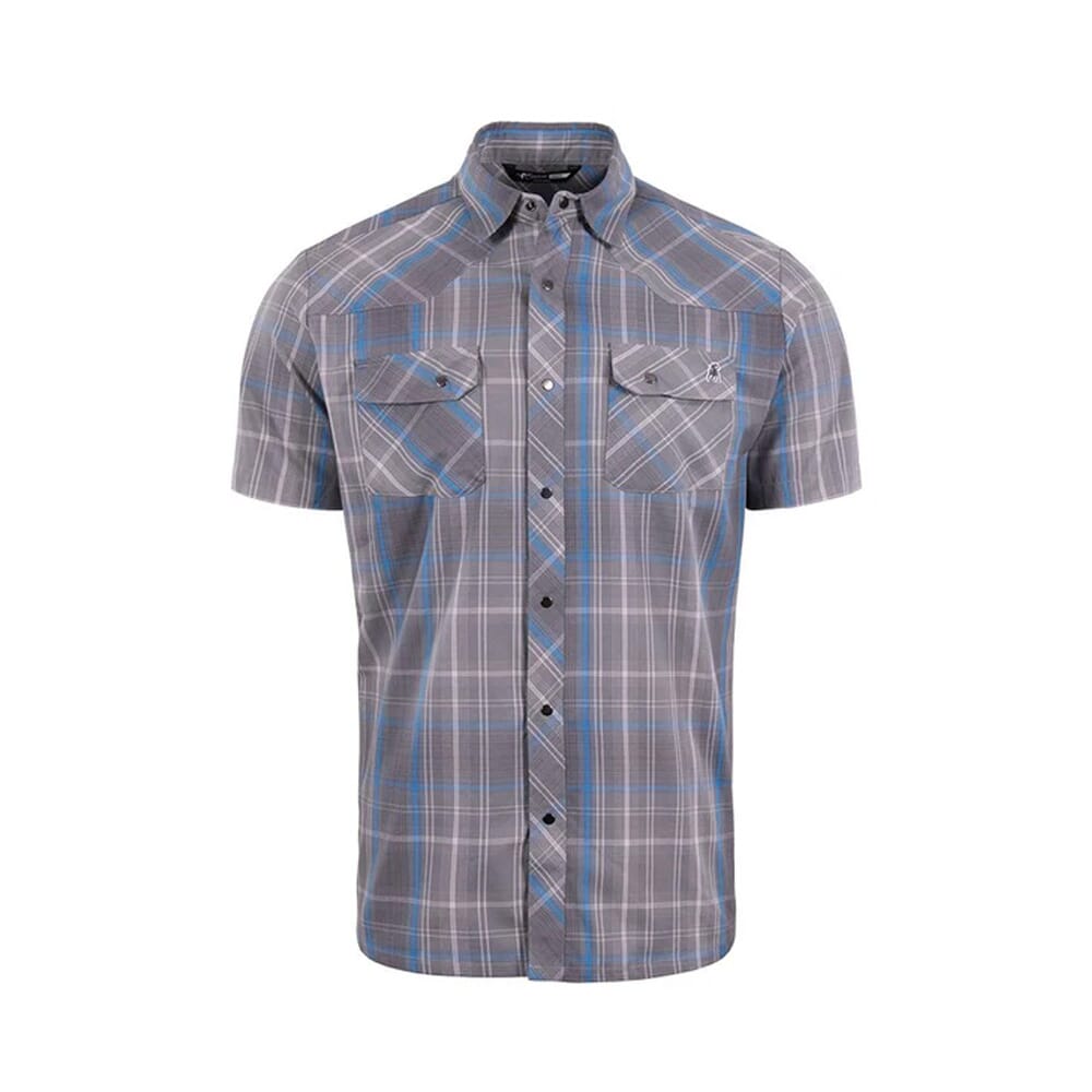 Stone Glacier Breaks Snap Shirt SS Sky Plaid 90001-SK, Medium