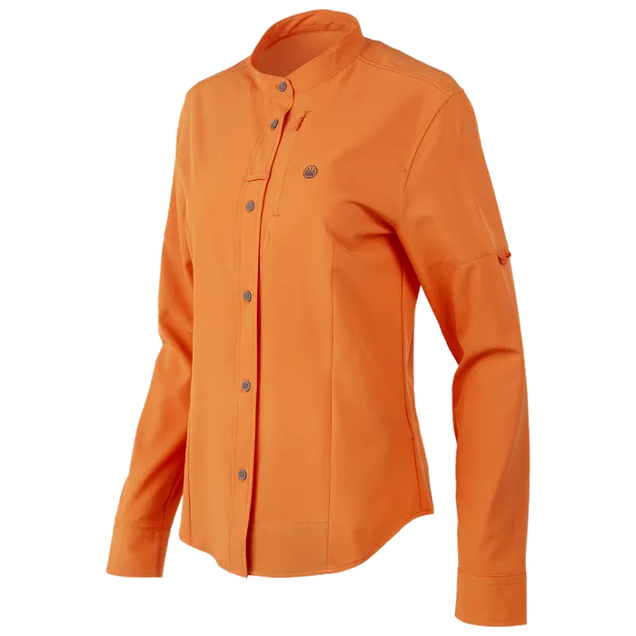 Beretta Women's EVAD Flex Long Sleeve Button-Down Shirt Orange LD571T23340024, XXL