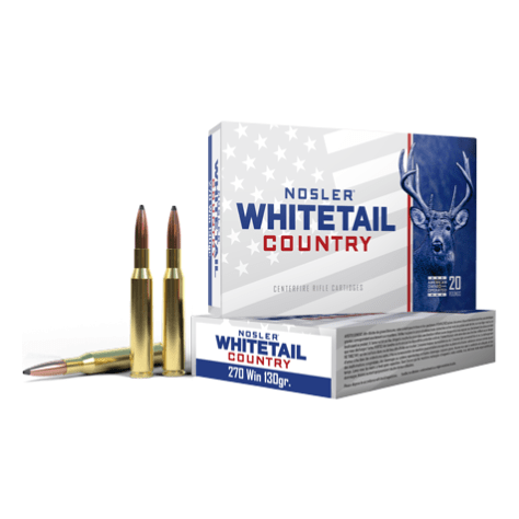 Nosler Whitetail Country .270 Winchester 130 Grain Solid Base Centerfire Rifle Ammo