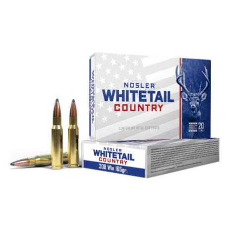 Nosler Whitetail Country .308 Win 165 Grain Solid Base Centerfire Rifle Ammo