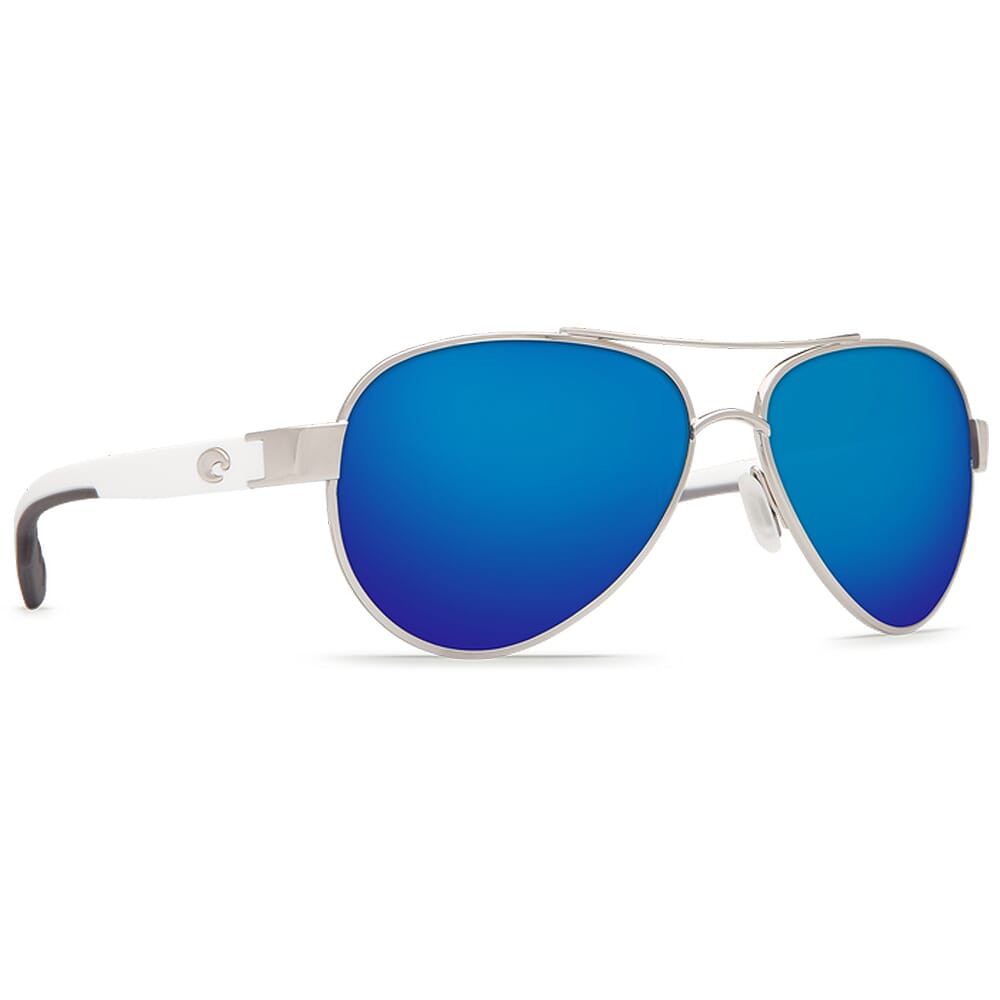 Costa Loreto Palladium w/White Temples Frame Sunglasses w/Blue Mirror 580G Lenses 06S4006-40061456