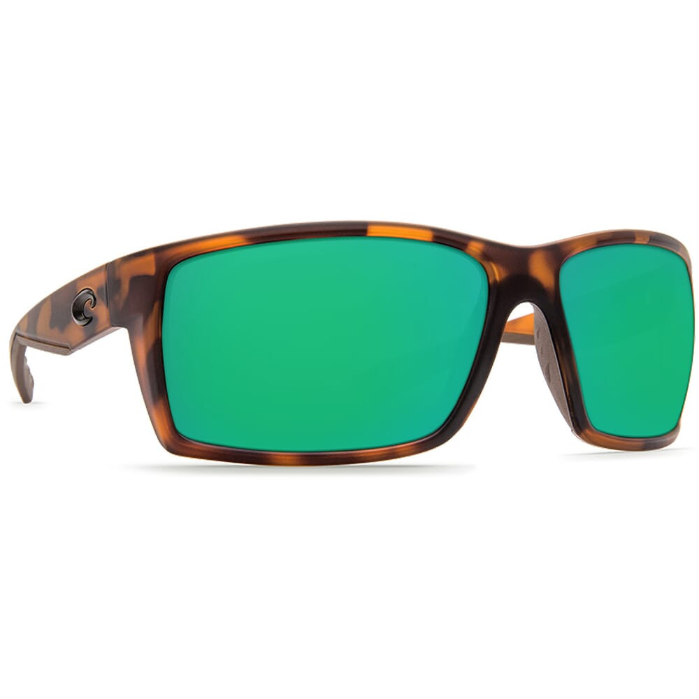 Costa Reefton Matte Retro Tortoise Frame Sunglasses w/Green Mirror 580P Lenses 06S9007-90071164 by costa del mar - 