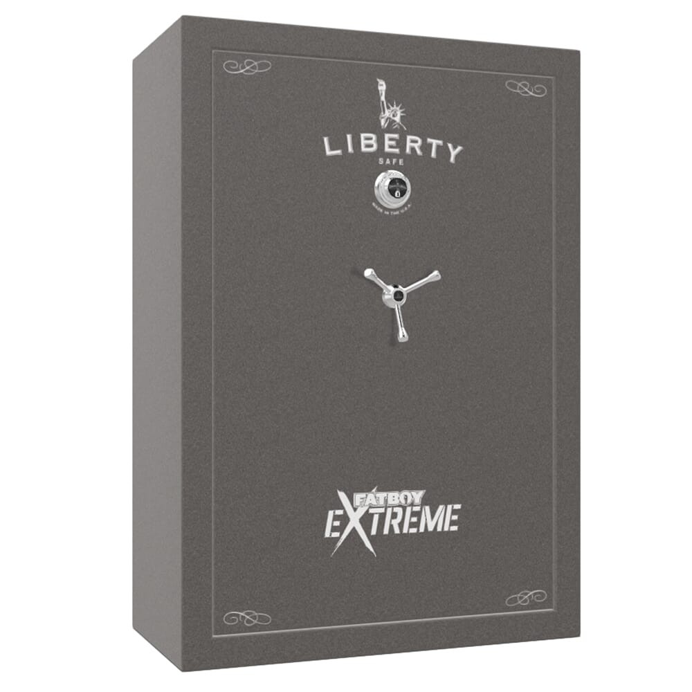 Liberty Safe Fatboy Extreme Granite Textured 60-Gun Safe w/Silver Ink, SecuRam Prologic Chrome eLock, Deluxe Door Panel & 10pk Rifle-Rods Kit
