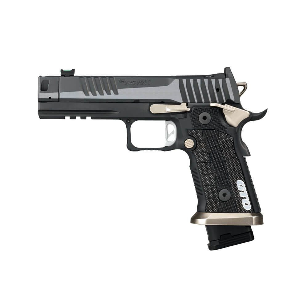 Sig Sauer P211 GTO Equinox 9mm 4.4" Bbl MACH3D Comp SAO Fiber Optic Sight Alloy Grip Magwell Pistol w/(1) 23rd and (2) 21rd Steel Mags 211F-9-GTO-EQ