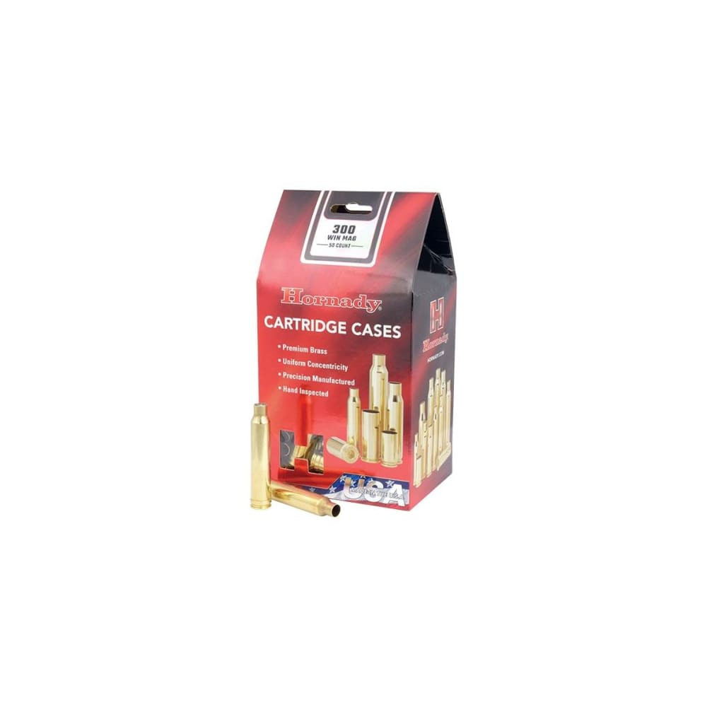 Hornady Unprimed Brass Rifle Cartridge Cases - .300 Winchester Magnum
